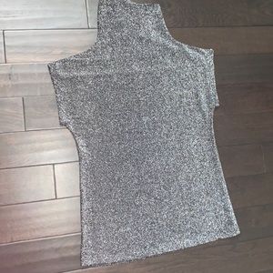 Enzo Studio, Mock Neck, Embellished Sequinned Sparkly Glam Top (L/XL)